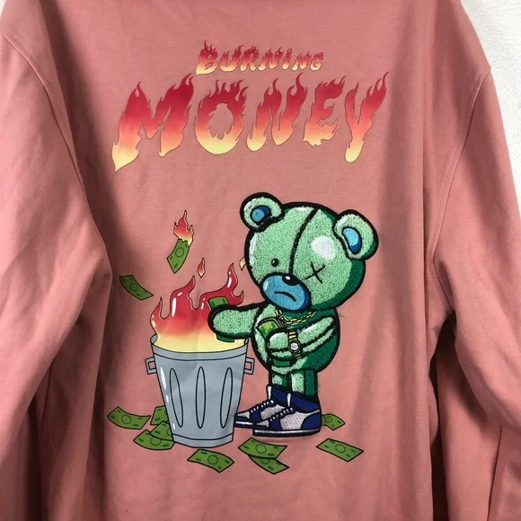 Civilized “Burning Money” Embroidered Hoodie - Picture 2 of 9